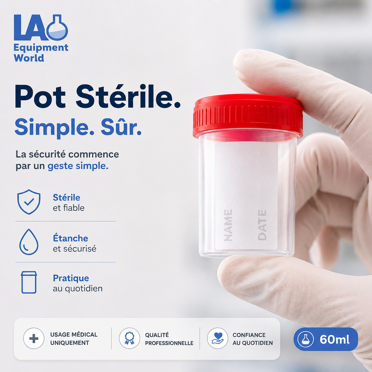 POT 60mL, 120mL ( lot de 10 pots )